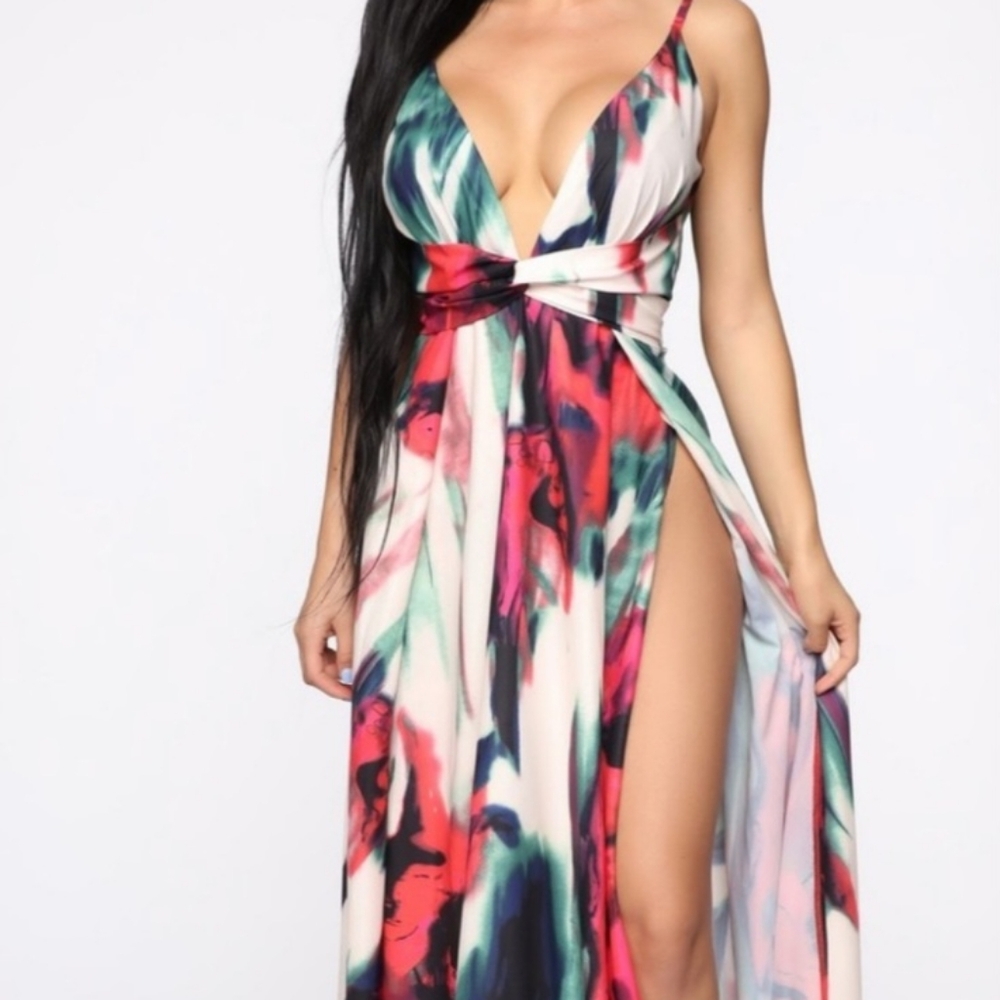 Elegant Multicolor Maxi Dress